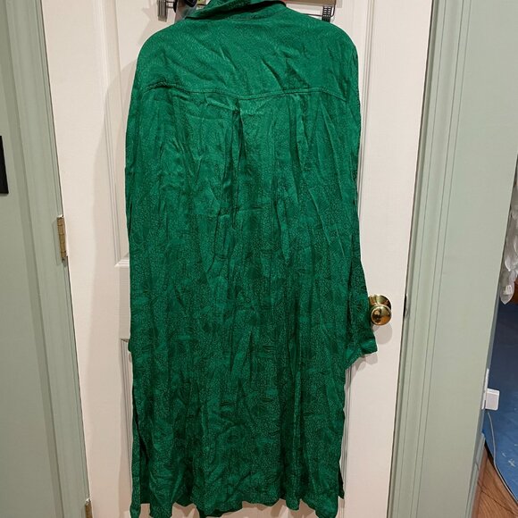 Torrid 2X Sylvia Mollie Green Jacquard Leopard Print Trench Coat NWT - Picture 4 of 8